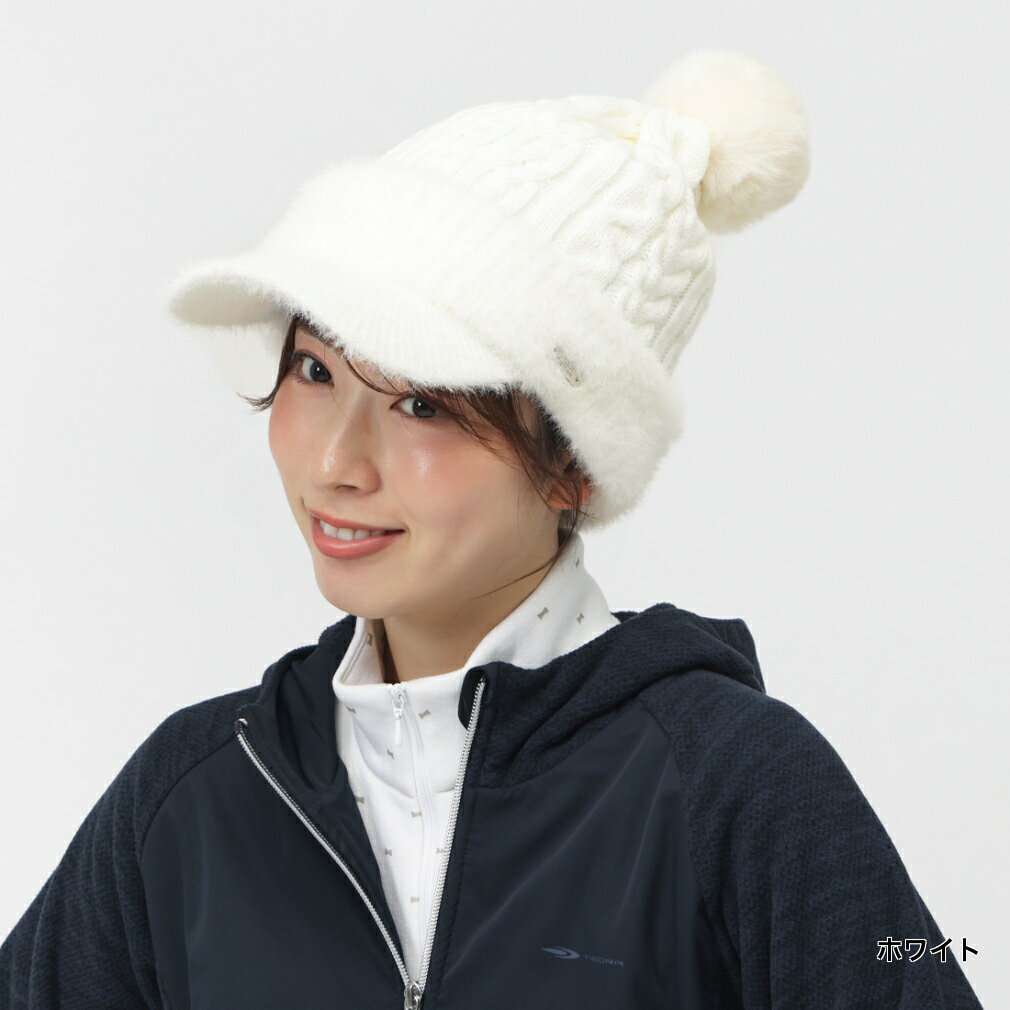 11/18限定★抽選で最大100％Pバック ティゴラ レディース ゴルフウェア ニット帽子 秋 冬 ツバ付きニット帽子 アイヒート (TR-1C2545KC-H) TIGORA