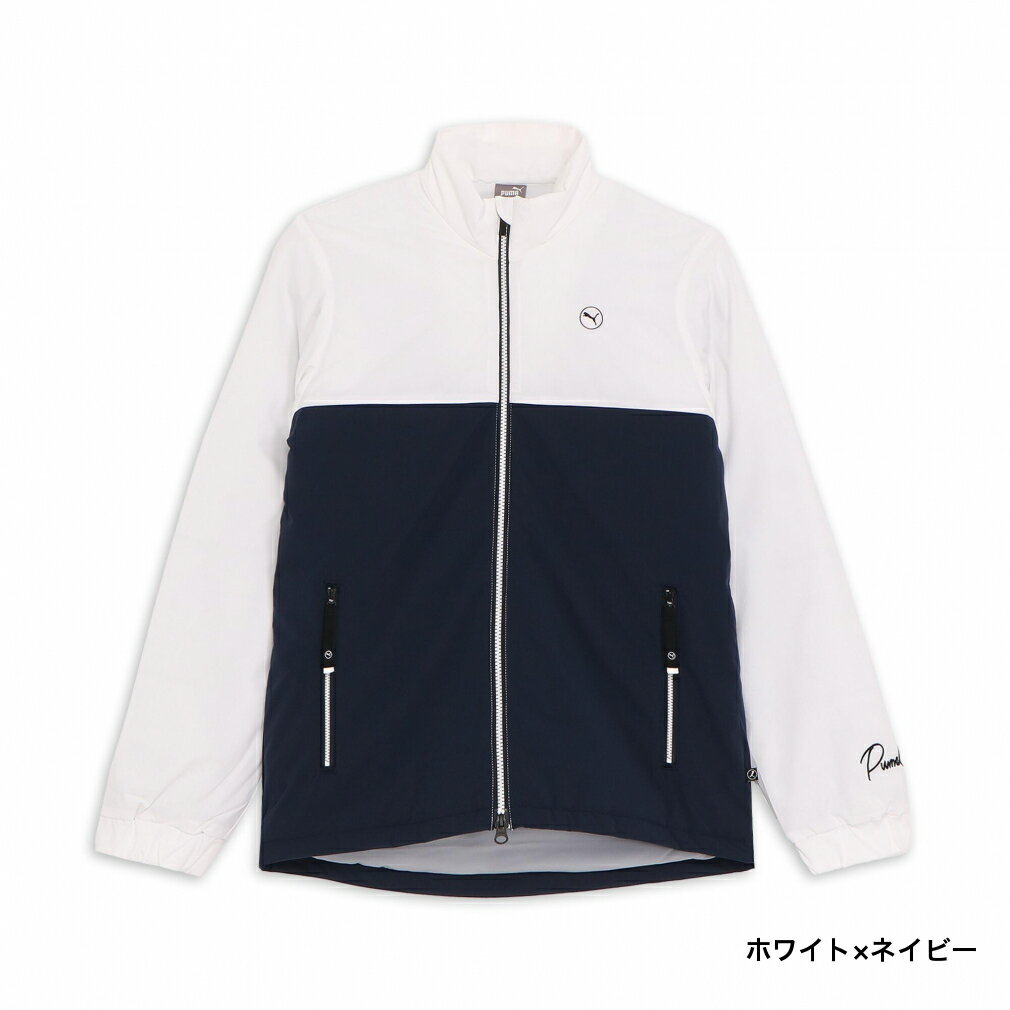 11/5限定★抽選で最大100％Pバック プーマ ゴルフウェア 中綿ジャケット 秋 冬 ストレッチナカワタカラーブロックFZジャケット (630368) メンズ PUMA
