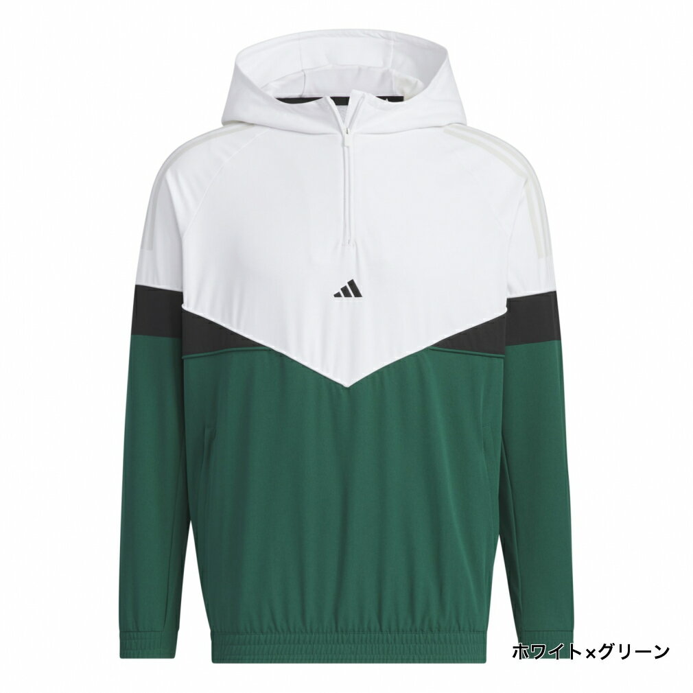 アディダス ゴルフウェア 長袖ウインドブレーカー 秋 冬 アーカイブデザイン サイドジップ付き 長袖フーディー (JSC10) メンズ adidas