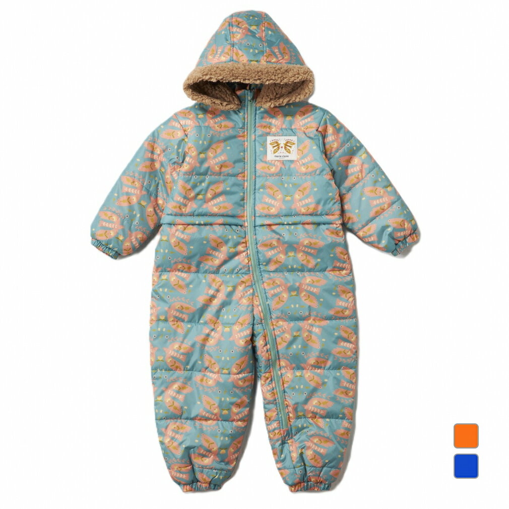 最大10％OFFクーポン 【11/30～12/1】 マリクレール ジュニア キッズ 子供 スキー ワンピース marie claire蝶柄スノージャンプスーツ 144-301 marie claire