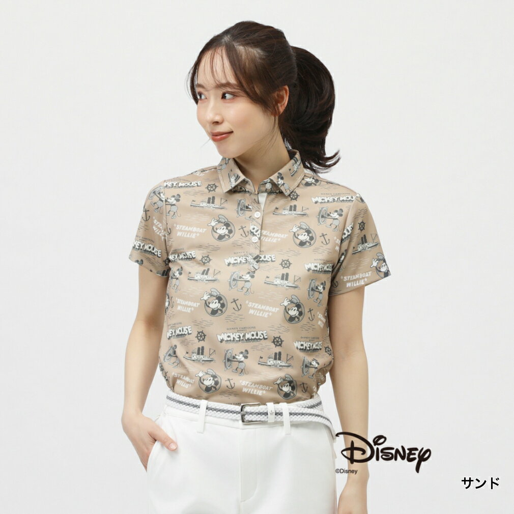 11/20限定★抽選で最大100％Pバック ディズニー レディース ゴルフウェア 半袖シャツ 春 夏 iCOOL 遮熱UVポロシャツ (TRDN-1H2005P-C) Disney