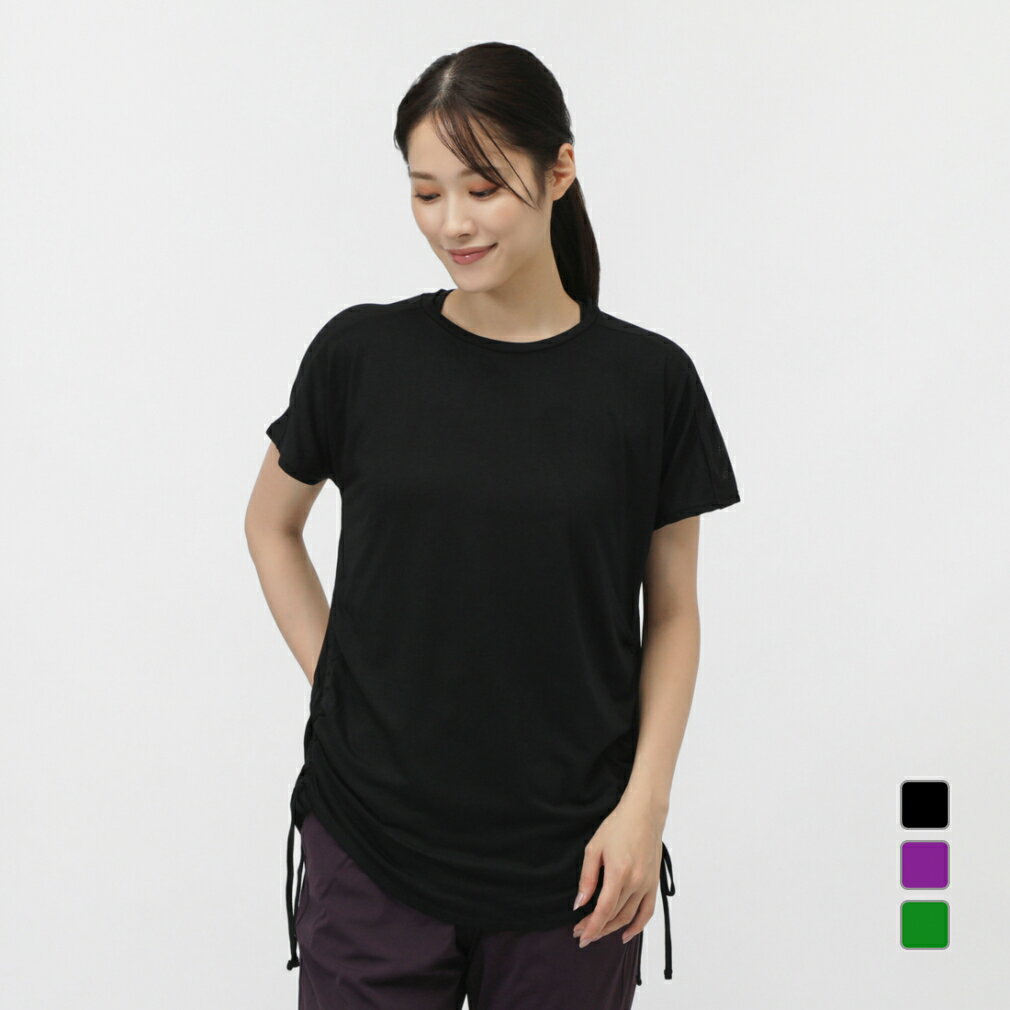 11/25限定★抽選で最大100%Pバック ティゴラ レディース 半袖 Tシャツ サイドシャーリングTシャツ TR-3F2725TS スポーツウェア ヨガウェア...