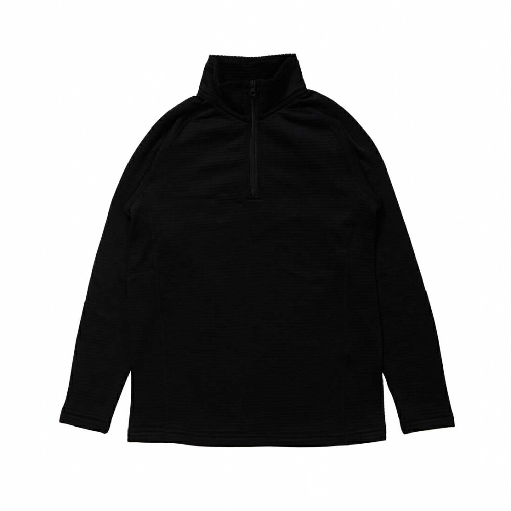 最大10％OFFクーポン 【11/30～12/1】 ファブリス ジュニア キッズ 子供 スキー/スノーボード タートルネックウェア ジュニア裏グリット ジップタートルシャツ FA-5U45105LZ ： ブラック FABLICE