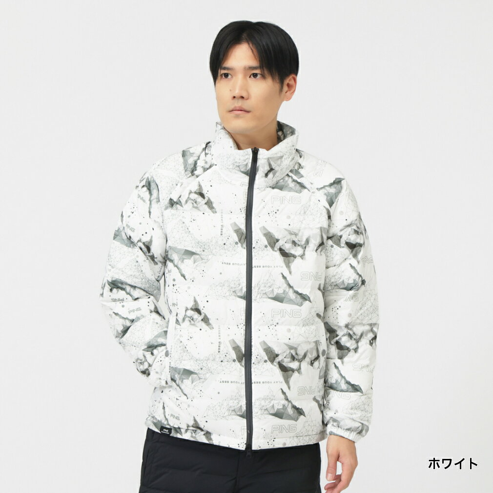 11/15限定★抽選で最大100％Pバック ピン ゴルフウェア 長袖ウインドブレーカー 秋 冬 2WAY中綿ブルゾン (6215220003) メンズ PING