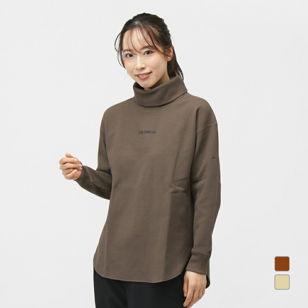 2025秋冬 コロンビア レディース アウトドアカジュアル 長袖Tシャツ ウィメンズホーリーリバーベンドオフタートルネック PL1415 Columbia