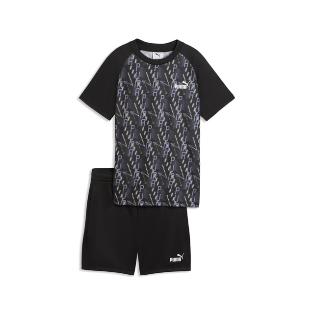 プーマ ジュニア キッズ 子供 Tシャツ ハーフパンツ セット TAD ESS AOP ポリ Tシ...