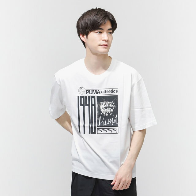 7/1限定★抽選で最大100％Pバック プーマ メンズ 半袖 Tシャツ GRAPHIC フォトプリ...