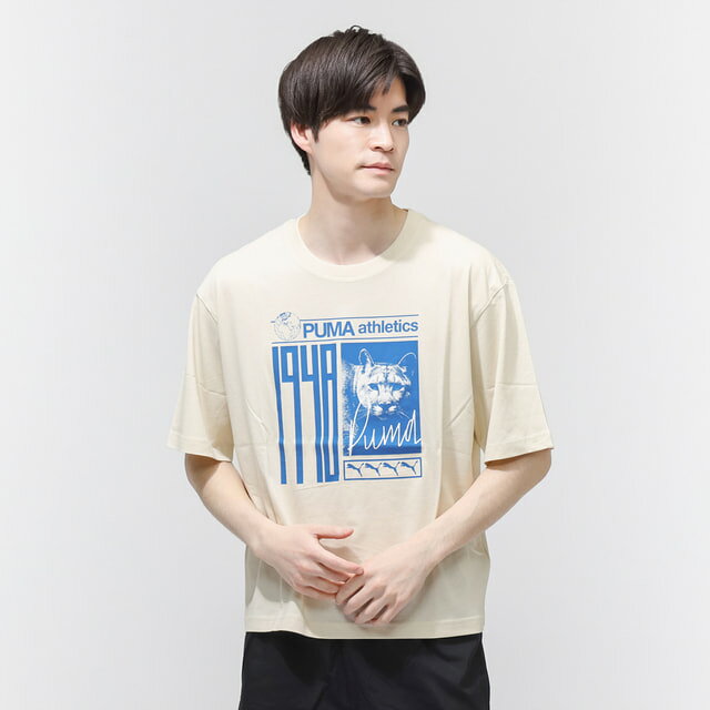 7/1限定★抽選で最大100％Pバック プーマ メンズ 半袖 Tシャツ GRAPHIC フォトプリ...