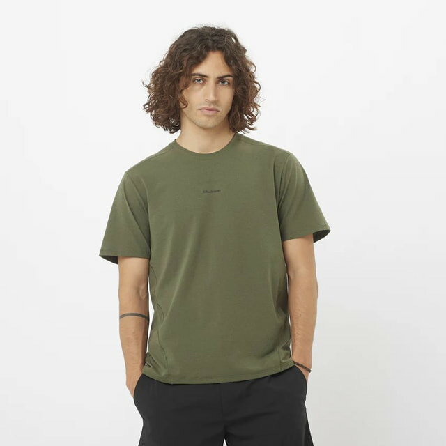 サロモン メンズ アウトドア 半袖Tシャツ トラックライン ショートスリーブ ティー TRACKLINE SS TEE M LC2438700 : カーキ SALOMON