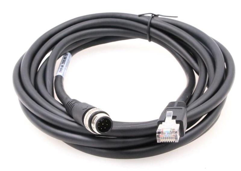 ZBLZGP M12 8極オス A-コード→RJ45イーサネットCat-6シールドケーブル コニャックス工業カメラ用 (1M)