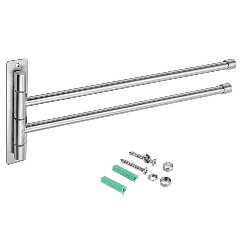 Sumnacon タオルハンガー タオル掛け スイングアーム 洗面所 ステンレス タオルバー 壁掛け 省スペース..