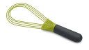 Joseph Joseph Twist Whisk - 2 in 1 - 平型泡立て器と風船型泡立て器 - 焦げ付きにくい調理器具に最適, シリコン, グレー/グリーン 【正規品】10539