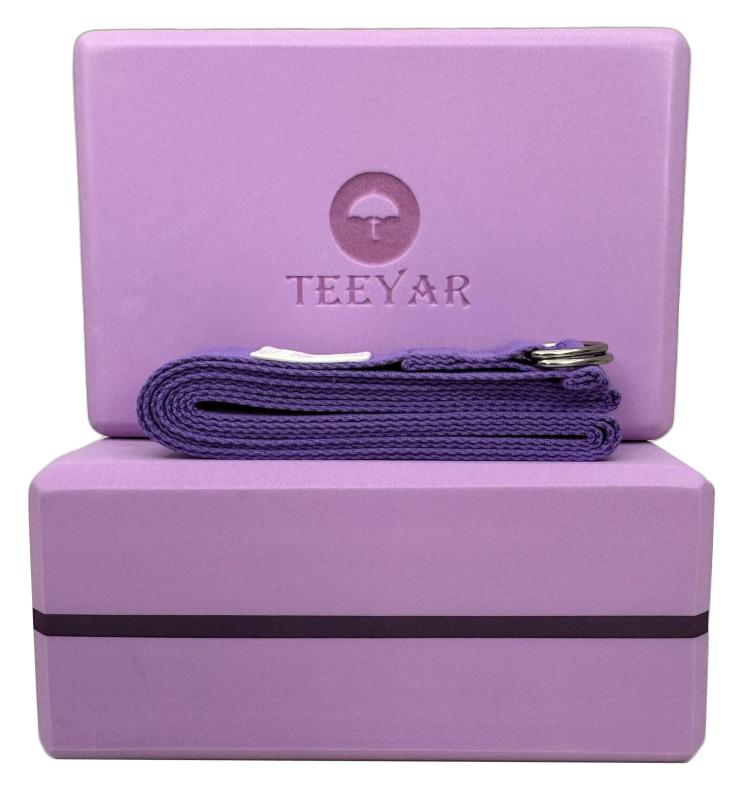 ヨガブロック 2個セット 23x15x10cm 高密度/硬 300gx2 +ヨガストラップヨガベルト調節可能 250cm 滑りにくい