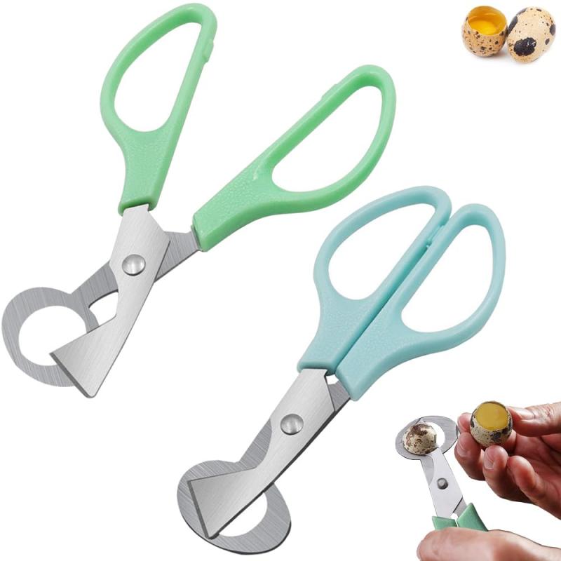 うずら カッター 2本セット うずら卵はさみ 鳥の卵のはさみ 卵カッター ステンレスエッグカッター 卵割..
