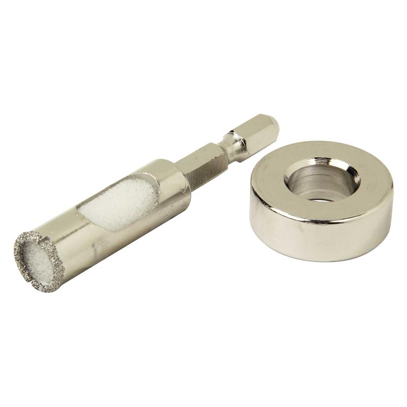 SK11(エスケー11) 六角軸 溶着 ダイヤモンドコアドリル 12mmサイズ:12.0mm使用機種:インパクトドライバー最適回転速度:1000~3000min-1材質:特殊鋼セット内容:コアドリル、ガイドリング、リング固定用両面テープ、湿...