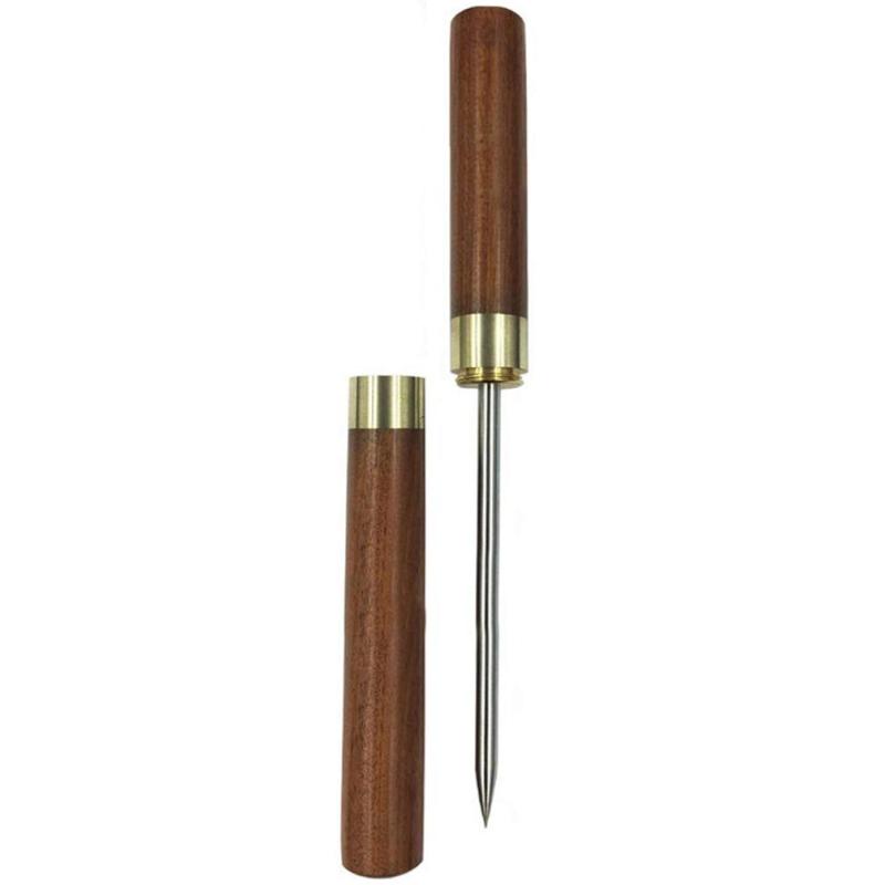 9インチ アイスピック ステンレススチール 木製ハンドル カバー付き キッチン、バー、バーテンダー、ピクニック、キャンプ、レストラン用 (レッドサンダルウッド)