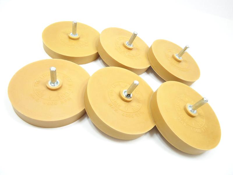 ゴムトレーサー 6個セット 電動ドリル エアードリルに装着 車検ステッカー剥がし ボディシールはがし ..