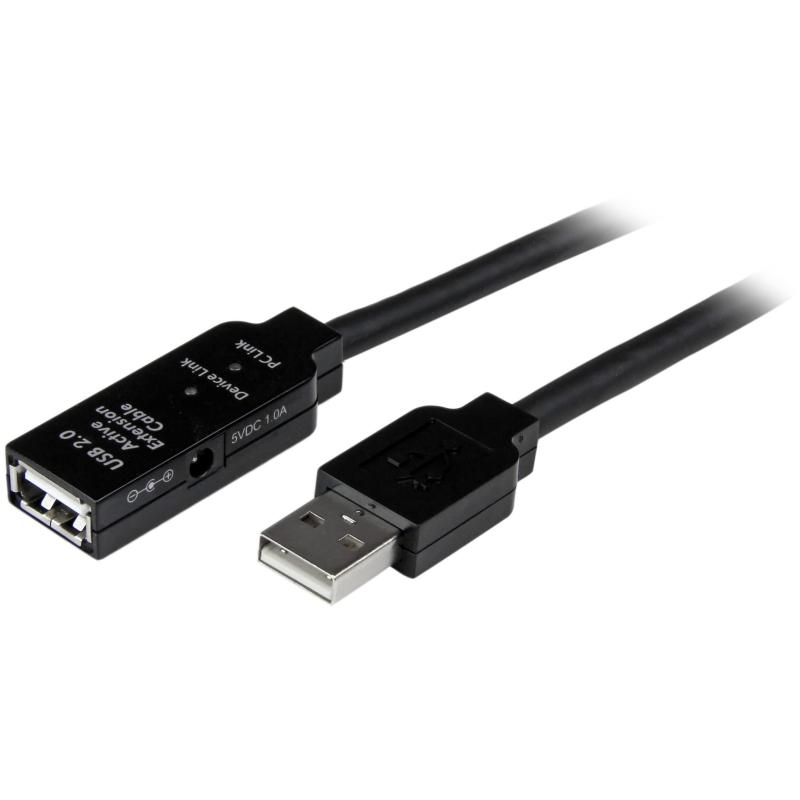 スターテック.com USB 2.0 アクティブ延長ケーブル Type-A(オス) - Type-A(メス) USB2.0 リピータケーブル