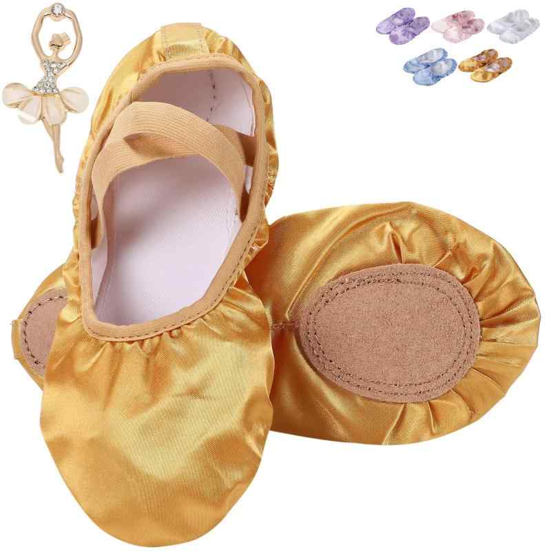 【Aigoda】バレエシューズ 子供 キッズ サテン製 大人 レディース ジュニア 練習用 発表会 バレエ靴 ダンスシューズ