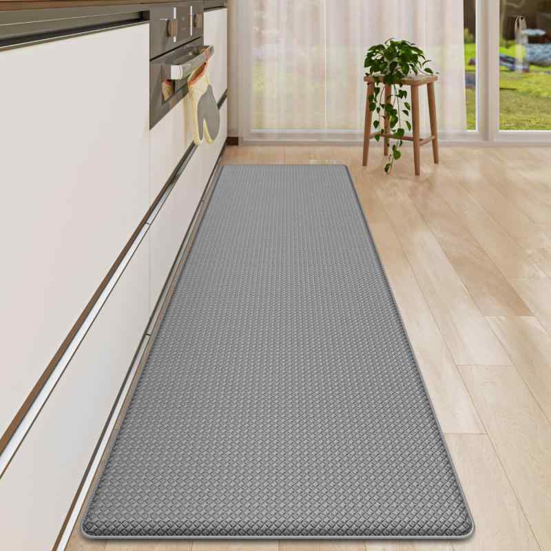 DEXI キッチンマット 150 拭ける 厚さ10mm 厚手 クッション 低反発 おしゃれ 無地 台所マット 撥水 清..