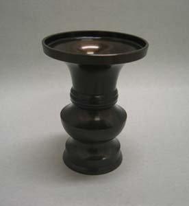 仏具デパート ブラック 真鍮花瓶 仏壇用 4.0寸【径9.3cm×高さ12.5cm】円形 クラシック 無地 手塗りした..