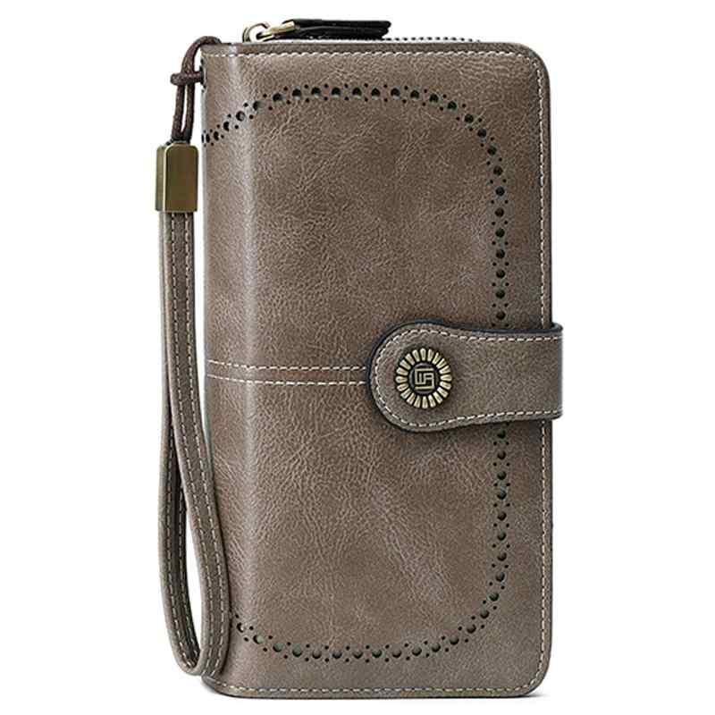 [FORRICA] レディース 財布 RFIDスキミング防止 長財布 ジップ 小銭入れ レトロ ウォレット おしゃれ ラウンドファスナー 札入れ PU レザー❤ レトロな女性のロング財布：表面が中空のデザインで、おしゃれな花形ボタンを合わせて、FORRICAさんの財布の優雅さをアピールしています。多層財布はクレジットカードや現金などがきちんとしていて、使いやすく、便利で日常的に使うのに適しています。❤ 大容量財布：11 x 3.5 x 19 CM(長さ*幅*高さ)。重さ：0.26 kg。25個のカードスロット、3つのキャッシュバッグ、2つのコンパートメント、1つのジッパーポケット。複数の仕切りがありますので、携帯電話、クレジットカード、身分証明書、パスポート、名刺、写真、紙幣、コインをこの多機能手持ち財布に入れることができます。❤ RFID保護：クレジットカード財布にはRFIDシールドが取り付けられており、RFID信号を遮蔽し、RFIDチップ上に格納された貴重な個人情報を無許可スキャンから保護することができる。財布には取り外し可能なリストバンドがついています。握ったり、カバンに入れたりすることができます。軽くて実用的で持ち運びに便利です。❤ 女性プレゼント：FORRICA財布には素敵なギフトボックスがついています。誕生日、母の日、バレンタインデー、クリスマス、その他の記念日など、親戚や友人へのプレゼントにも最適です。これは彼らをとても喜ばせるだろう。❤ FORRICAサービス：お客様に満足できる製品を提供するために最善を尽くします。もしあなたに何か問題があれば、私たちはあなたの問題をできるだけ早く解決するつもりだ。あなたの満足と支持は私たちに対する最大の励ましだ。