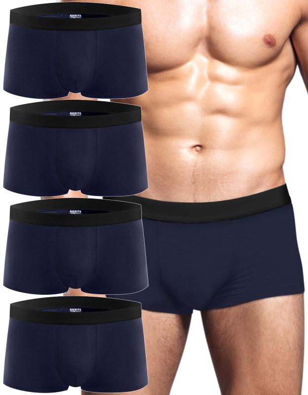[&UNITE]【TVスタイリスト監修】ボクサーパンツ メンズ パンツ 4枚組 ローライズ 前閉じ 綿95% 3D 立体 吸水 速乾 超ストレッチ 男性 下着 肌着 日本ブランド 4枚セット
