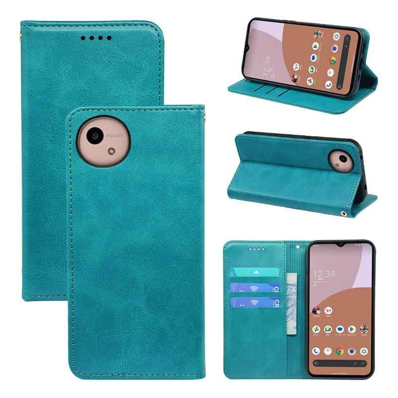 適用 AQUOS wish5 ケース 手帳型 wish5 手帳型ケース スマホケース カバー 手帳型 PUレザー カード収納 財布型 耐衝撃 ケース マグネット スタンド機能付き 5色(AQUOS wish5 SH-52F 用 ケース 手帳型)