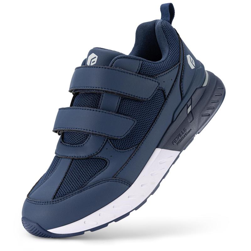 [FitVille] 幅広 2E 4E メンズ ウォーキングシューズ 厚底 スニーカー ランニングシューズ 履きやすい 面ファスナー 介護シューズ マジックテープ 足が痛くない靴