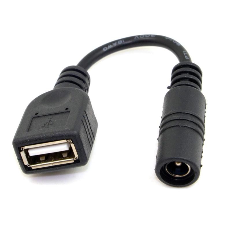 cablecc USB 2.0 Aタイプオスから直角 90度 5.5 x 2.5mm DC 5V 電源プラグ バレルコネクタ 充電ケーブル