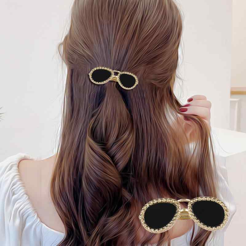 Accessories Supplies - ヘアクリップ サングラス型 シンプル 洗練 ヘアアクセサリー ヘアピン 高級感 前髪用 髪飾り バレッタ ヘアゴム 日常使い 軽量 かわいい アクセ
