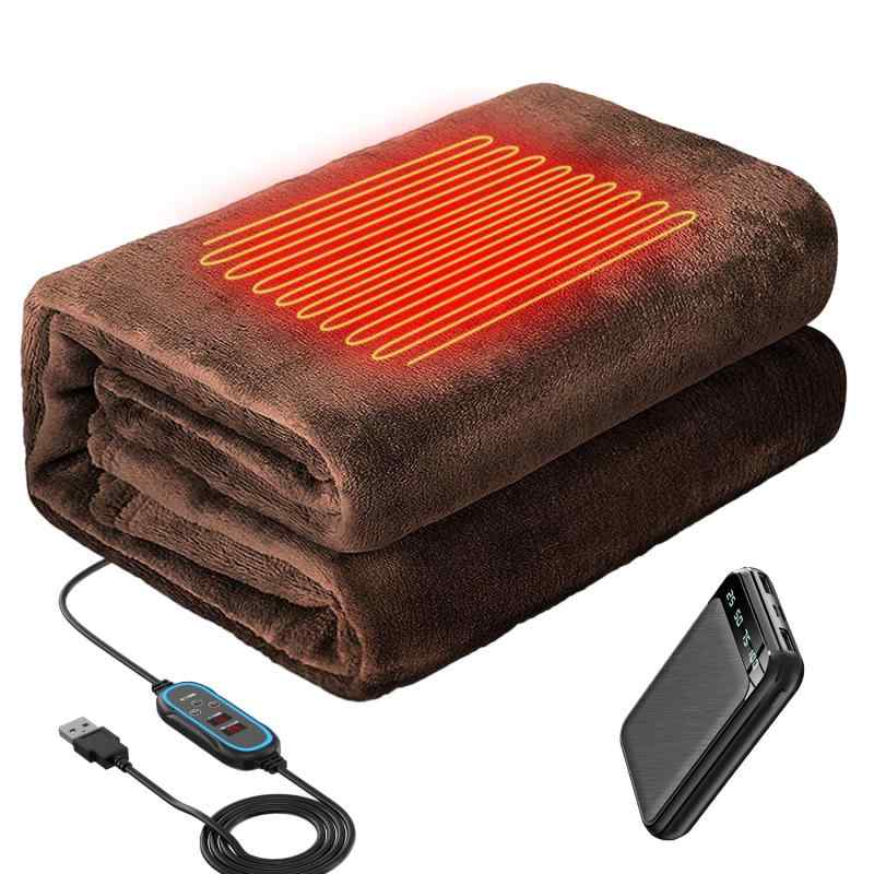 電気毛布 掛け敷き兼用 自動オフ タイマー付き 電気ブランケット 温度調整 防寒対策 USB ひざ掛け 肩掛け 洗える 省エネ オフィス 車内 アウトドア キャンプ テント泊用