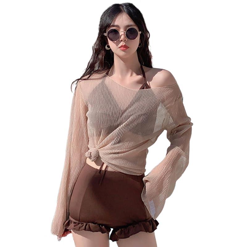 WJ-SISI 体型カバー水着 レディース ビキニ Vネック UVカット ショートパンツ 3点セット オトナ女子 大人 ママ かわいい フリル お尻 盛れる おしゃれ ブルー ブラック 露出控えめ SISI113