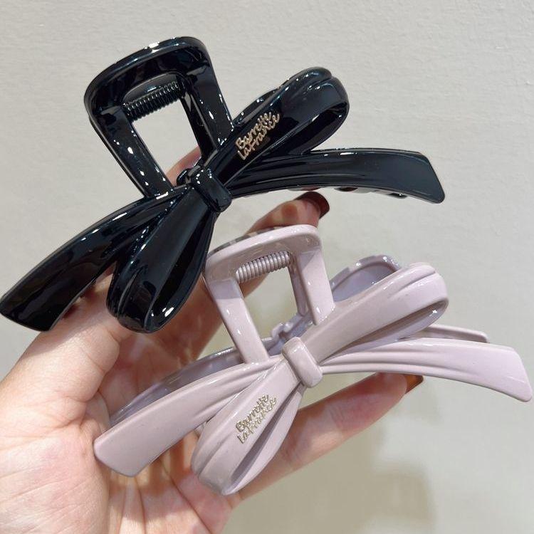 ヘアクリップ レディース ヘアアクセサリー バンスクリップ 髪留め リボン付き 大きめ 大容量 しっかり留まる ヘアアレンジ 韓国 スイート エレガント おしゃれ 上品 フレンチスタイル 盤髪 まとめ髪 髪飾り 華やか かわいい フェミニン デイリー使