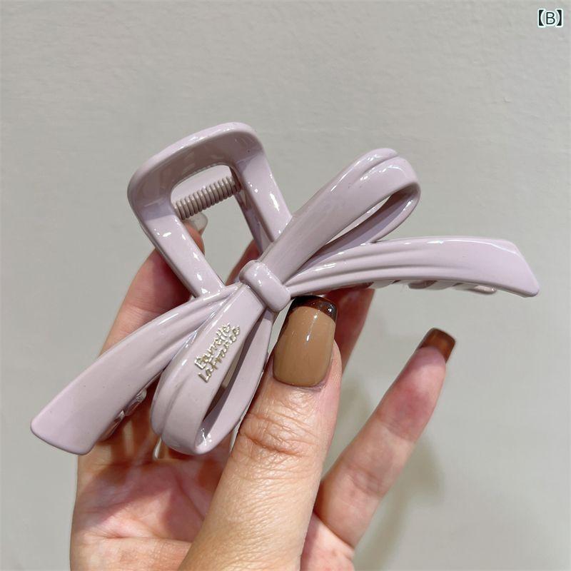 ヘルスケアアルファ楽天市場店のヘアクリップ レディース ヘアアクセサリー バンスクリップ 髪留め リボン付き 大きめ 大容量 しっかり留まる ヘアアレンジ 韓国 スイート エレガント おしゃれ 上品 フレンチスタイル 盤髪 まとめ髪 髪飾り 華やか かわいい フェミニン デイリー使｜アングル3