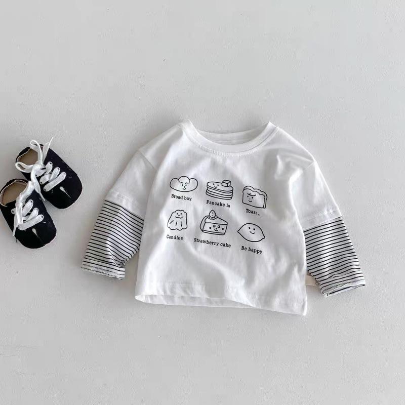 カットソー キッズ 男の子 長袖 Tシャツ 重ね着 秋服 トップス おしゃれ かわいい 切り替えデザイン 韓国子供服 ベビー服 ジュニア 春秋冬 クルーネック 普段着 通園 通学 柔らかい コットン素材 カジュアル ゆったり シルエット 体型カバー 快
