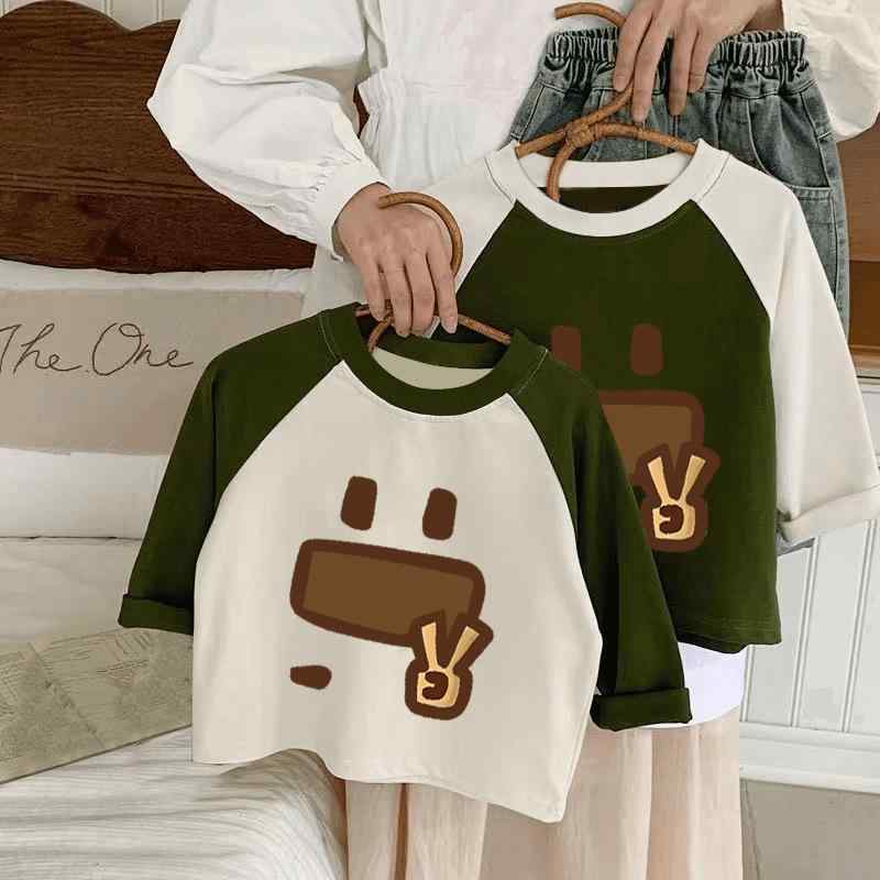 Tシャツ キッズ 男女兼用 トップス 長袖 カットソー 秋服 子供服 ベビー服 男の子 女の子 兼用 ゆったり ビッグシルエット カジュアル ナチュラル 無地 おしゃれ かわいい 快適 柔らかい 綿混 素材 着回し力抜群 春秋用 普段着 通学 通園 お出