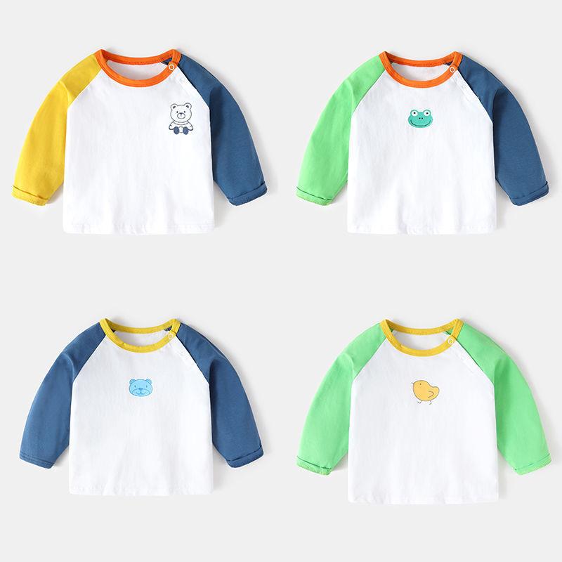 トップス ベビー 女の子 男の子 長袖 Tシャツ 綿100％ インナーウェア 秋物 冬物 春物 カットソー プルオーバー キャラクター イラスト かわいい ゆったり おしゃれ 普段着 お出かけ着 保育園着 子供服 キッズウェア 柔らかい素材 通気性 吸汗