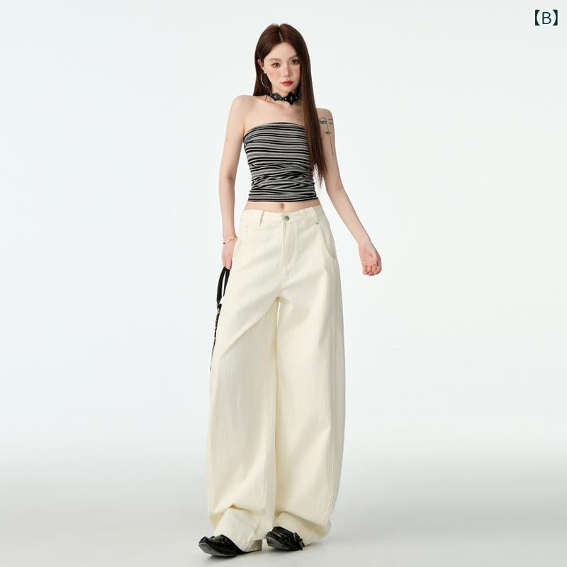Pantalones de denim Damas Lentamente Pantalones largos Alto Oeste Pantalones estrechos Jeans Jeans Longos Pantalones Bottoms Cubierta del cuerpo Gran tamaño Usar delgado Efecto de piernas largas Casual Vintage Americano Sentimiento de Vintage Lavado del agua Materiales suaves Coc — vista 3