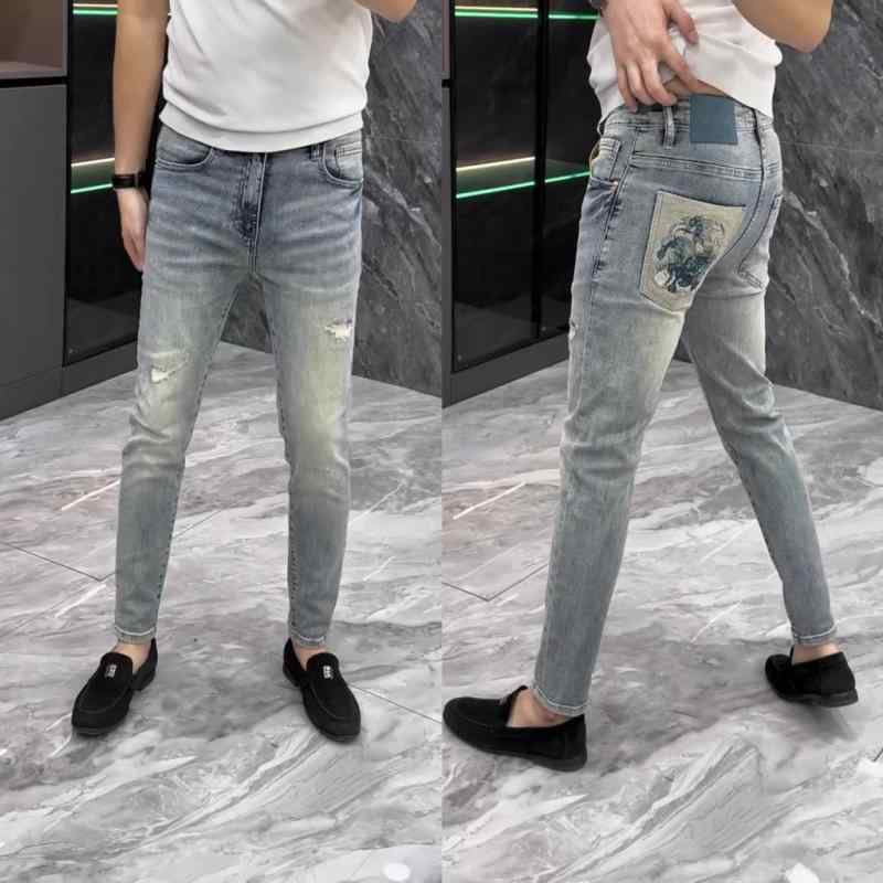 パンツ メンズ ズボン ボトムス デニム ジーンズ ヴィンテージ加工 パッチワーク ダメージ加工 伸縮性 ストレッチ ゆったり ワイドパンツ ストレート テーパード 大きいサイズ 体型カバー 着痩せ 細見え 普段使い アウトドア カジュアル スタイル 春
