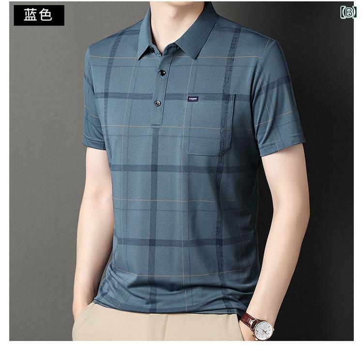 ポロシャツ 男性用 メンズ 半袖 接触冷感 襟付き Tシャツ トップス 春夏 薄手 ストライプ柄 襟付きシャツ 父の日 カジュアル 普段着 父 高齢者 シニア 服 ゆったり 大きいサイズ 体型カバー 着痩せ 快適 軽量 涼しい 吸汗速乾 紳士服 胸ポケッ alpha-h1-10238641 ヘルスケアアルファ楽天市場店 サンプル画像3