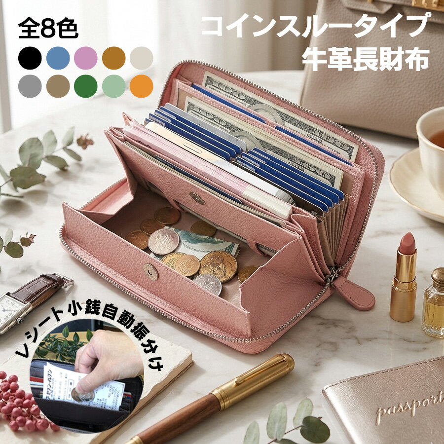 長財布大容量財布コインスルー自動振...
