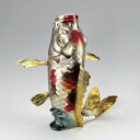 花瓶「鯉花器 メッキ」107-01【ポイント10倍】