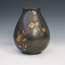 花瓶/ダルマ形花鳥 花器 銅製 桐箱入り【ポイント10倍】k2