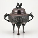 【 高岡銅器 】伝統美術 能作 吉秀作「龍地紋香炉 大」銅製 徳色 130-09【ポイント10倍】