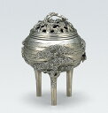 香炉 高岡銅器 伝統美術「吉祥松竹梅香炉 銀メッキ」合金製 桐箱入 10.5×10.5×15cm【ポイント10倍】161-06
