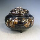 【 高岡銅器 】十六羅漢香炉 雲龍蓋 内島青鳳作 dk60-07 128-03【ポイント10倍】
