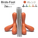 ブックエンド ブックスタンド CDスタンド 本立て おしゃれ スタンド バーズフット Birds-Foot 鉄製 オレンジ 2個セット ペア