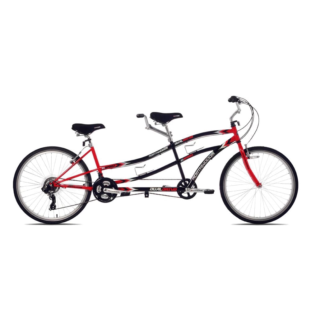 タンデム 自転車 二人乗り ケントノーストウッド 赤/黒 前輪26X後輪26インチ Kent Northwoods Dual Drive Tandem Bike 22648 (26-Inch Wheels)， Red/Black【組立要】