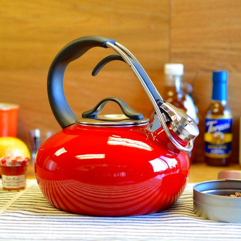 JPg  V^[ NVbN [v 1.7L `bh IHΉ  ₩ Chantal Classic Enamel-On-Steel Loop Teakettle Chili Red 37-LOOP RE